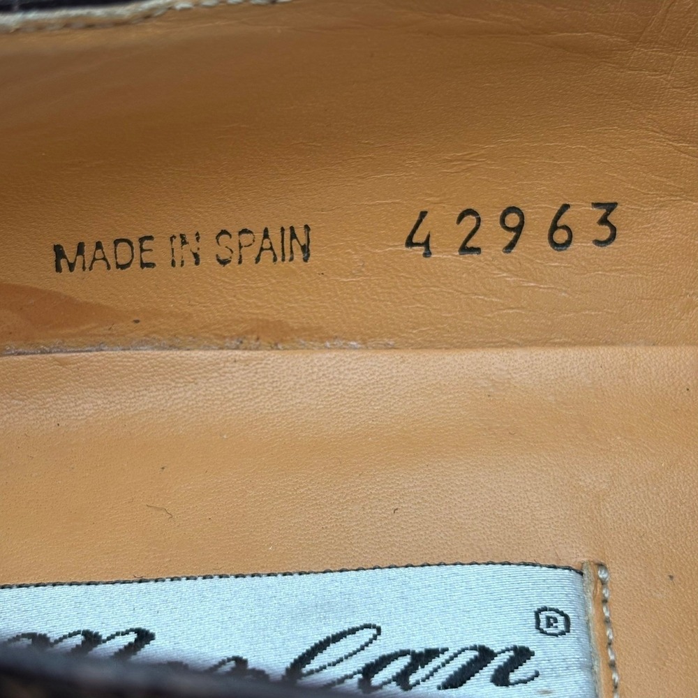 Mezlan Platinum Alligator Leather Loafer Mens 8.5 M Brown Slip On Shoes Spain - Picture 10 of 11